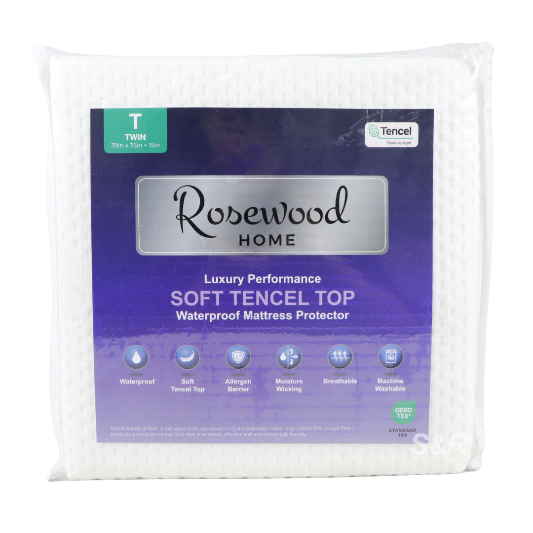 Rosewood Home Soft Tencel Top Waterproof Mattress Protector Twin Size